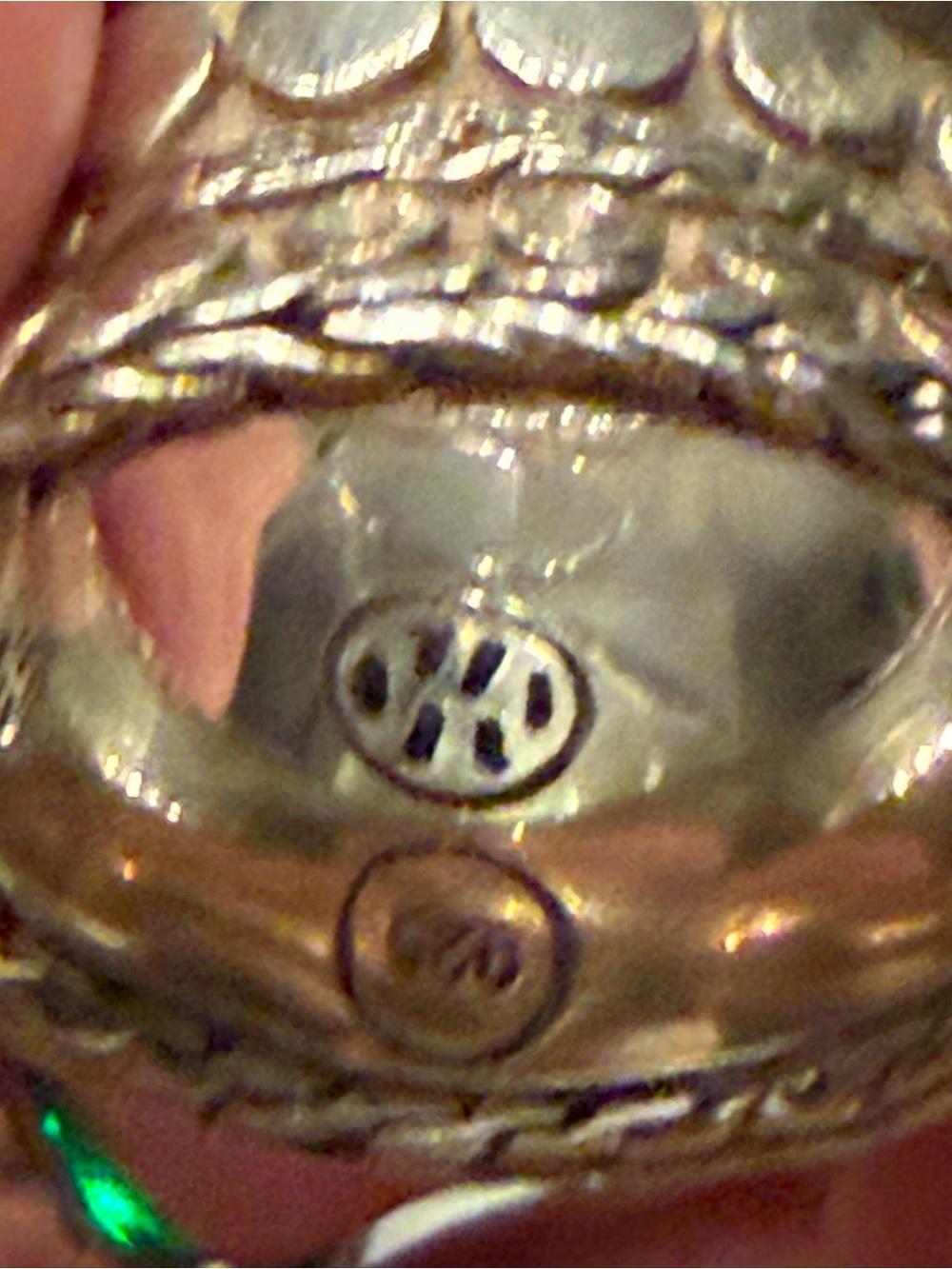 John Hardy Sterling Silver Wide Dot-Pattern Rope-Edge Band - Picture 2 of 3
